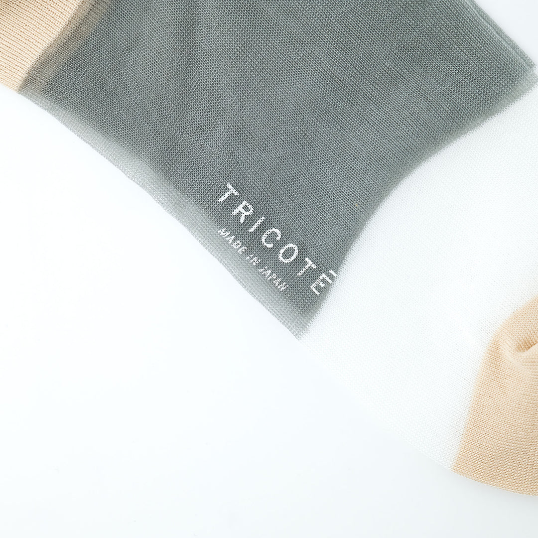 SHEER BOREDER SOCKS GRAY