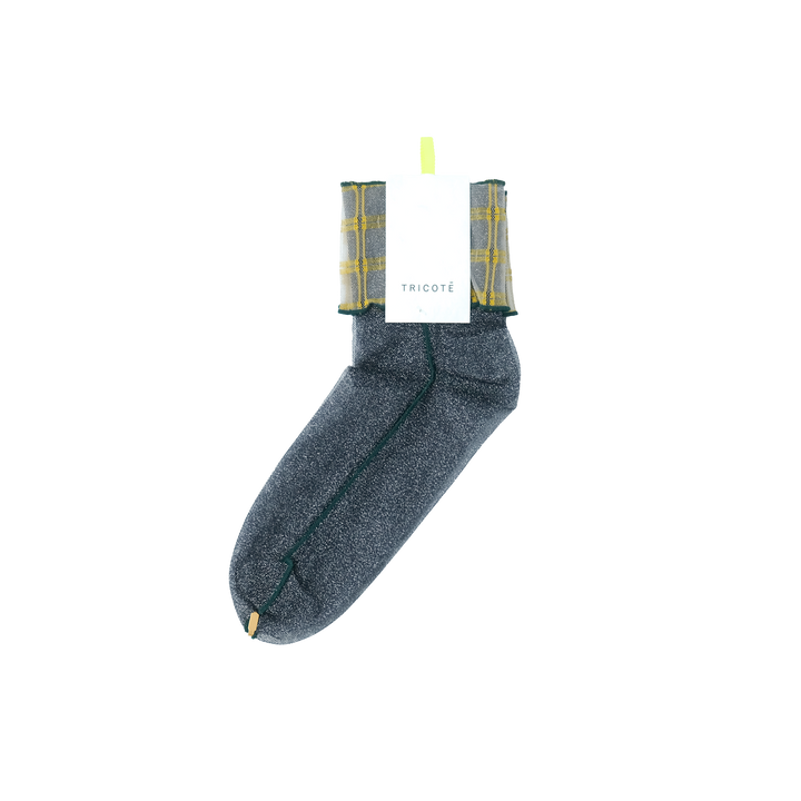 CHECK TULLE SOCKS NAVY