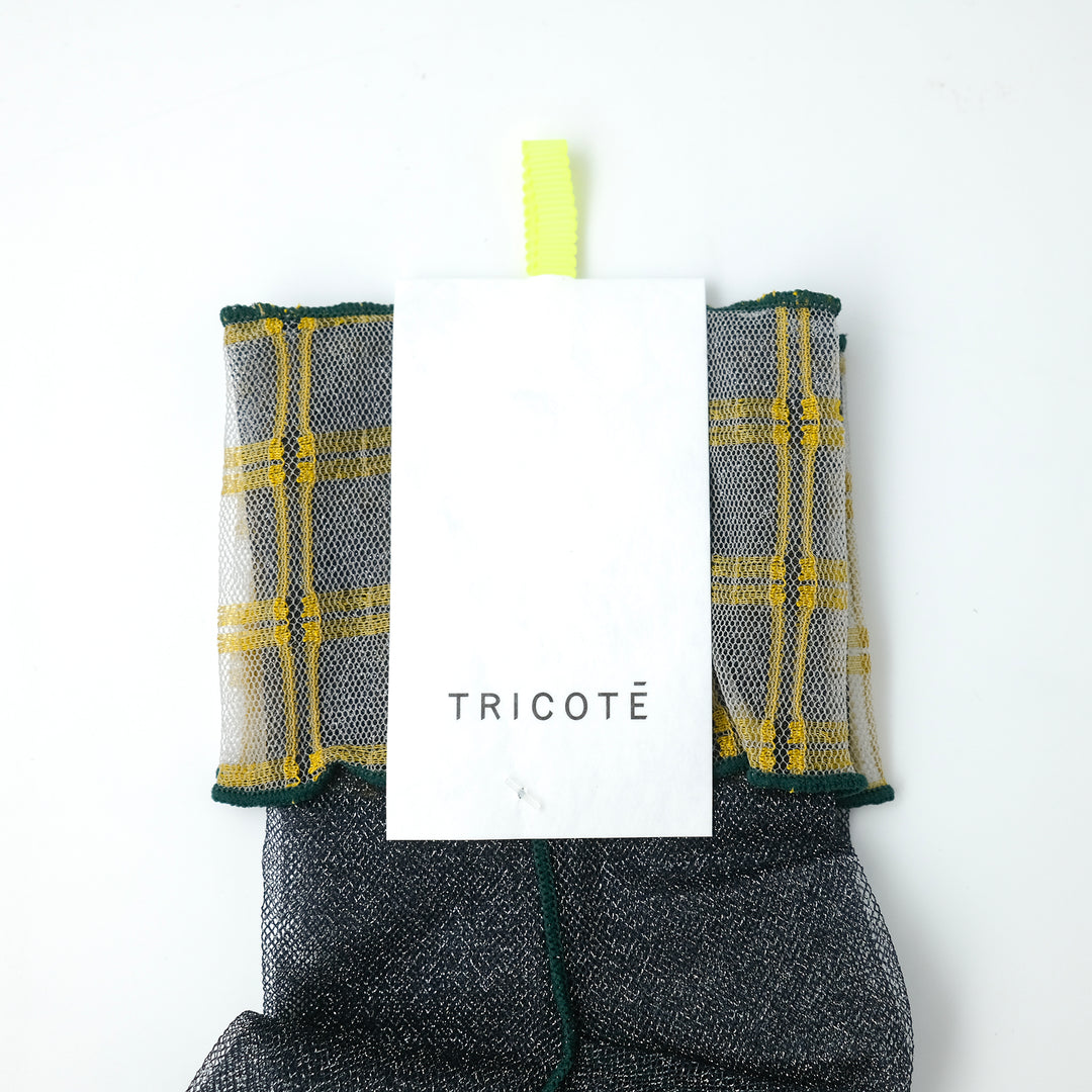 CHECK TULLE SOCKS NAVY