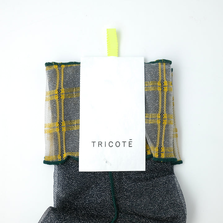CHECK TULLE SOCKS NAVY