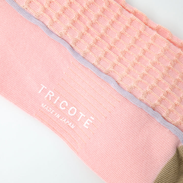 BUMPY FRILLED RIM DOT PETTERN SOCKS PINK