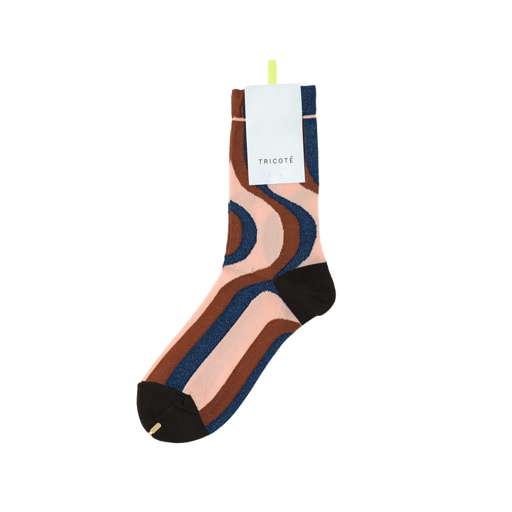WAVE STRIPE SOCKS BROWN
