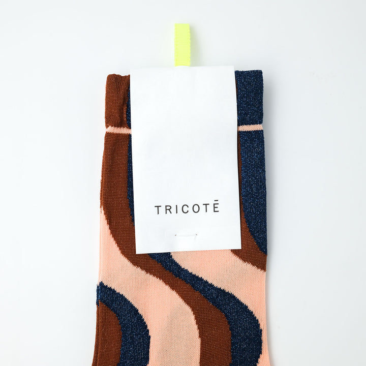 WAVE STRIPE SOCKS BROWN
