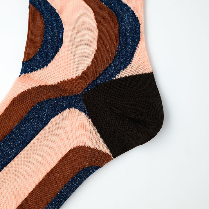 WAVE STRIPE SOCKS BROWN