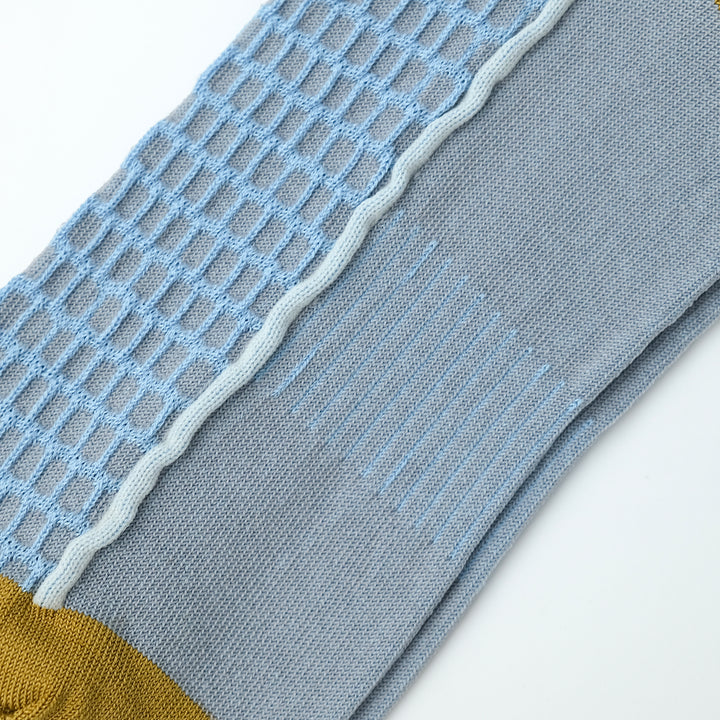 BUMPY FRILLED RIM DOT PETTERN SOCKS BLUE