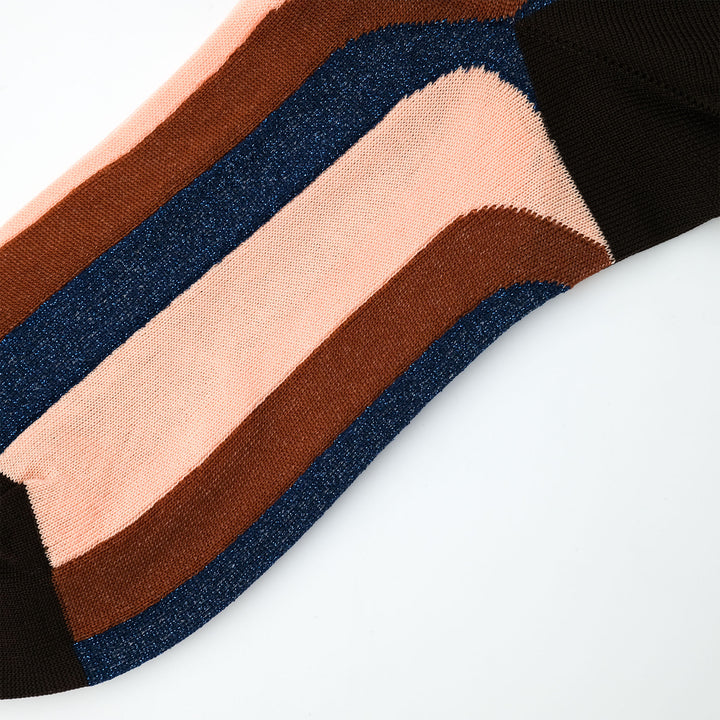 WAVE STRIPE SOCKS BROWN