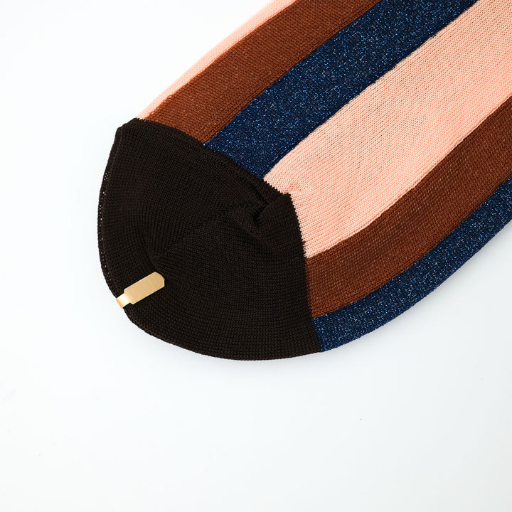 WAVE STRIPE SOCKS BROWN