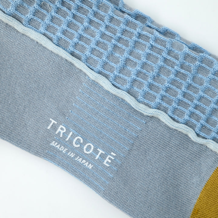 BUMPY FRILLED RIM DOT PETTERN SOCKS BLUE