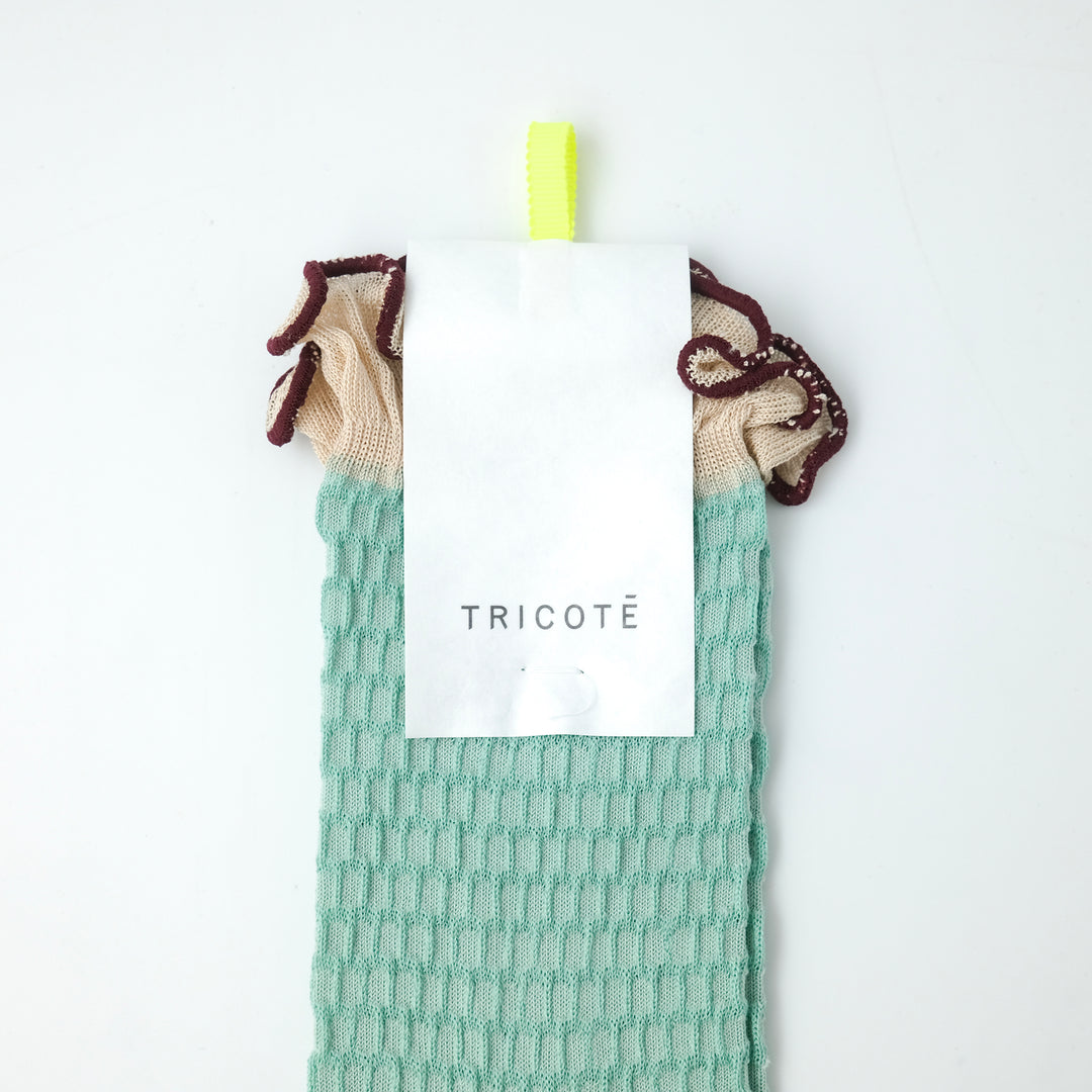 BUMPY FRILLED RIM DOT PETTERN SOCKS MINT