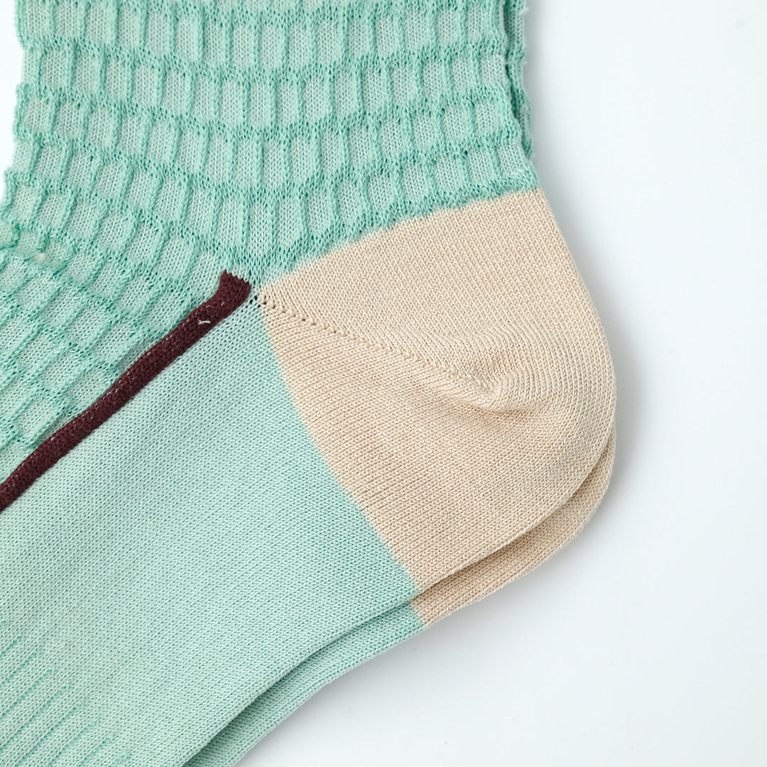 BUMPY FRILLED RIM DOT PETTERN SOCKS MINT