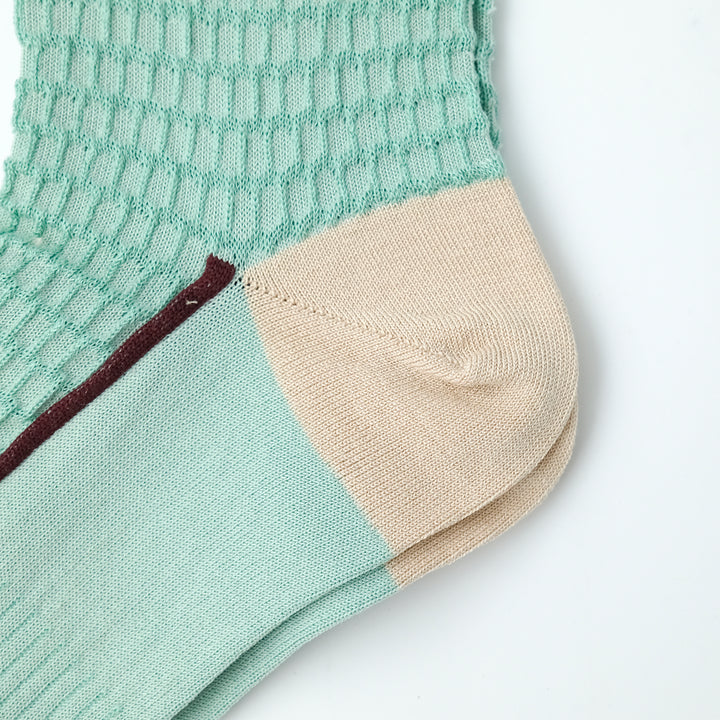 BUMPY FRILLED RIM DOT PETTERN SOCKS MINT