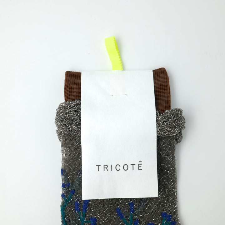 FLOWER SHEER SOCKS GRAY