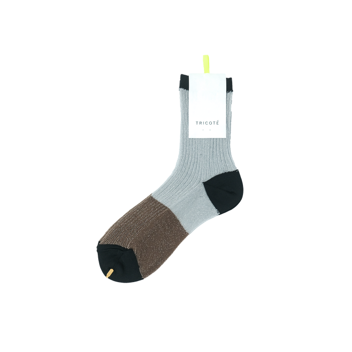 SHEER BICOLOR RIB SOCKS WHITE