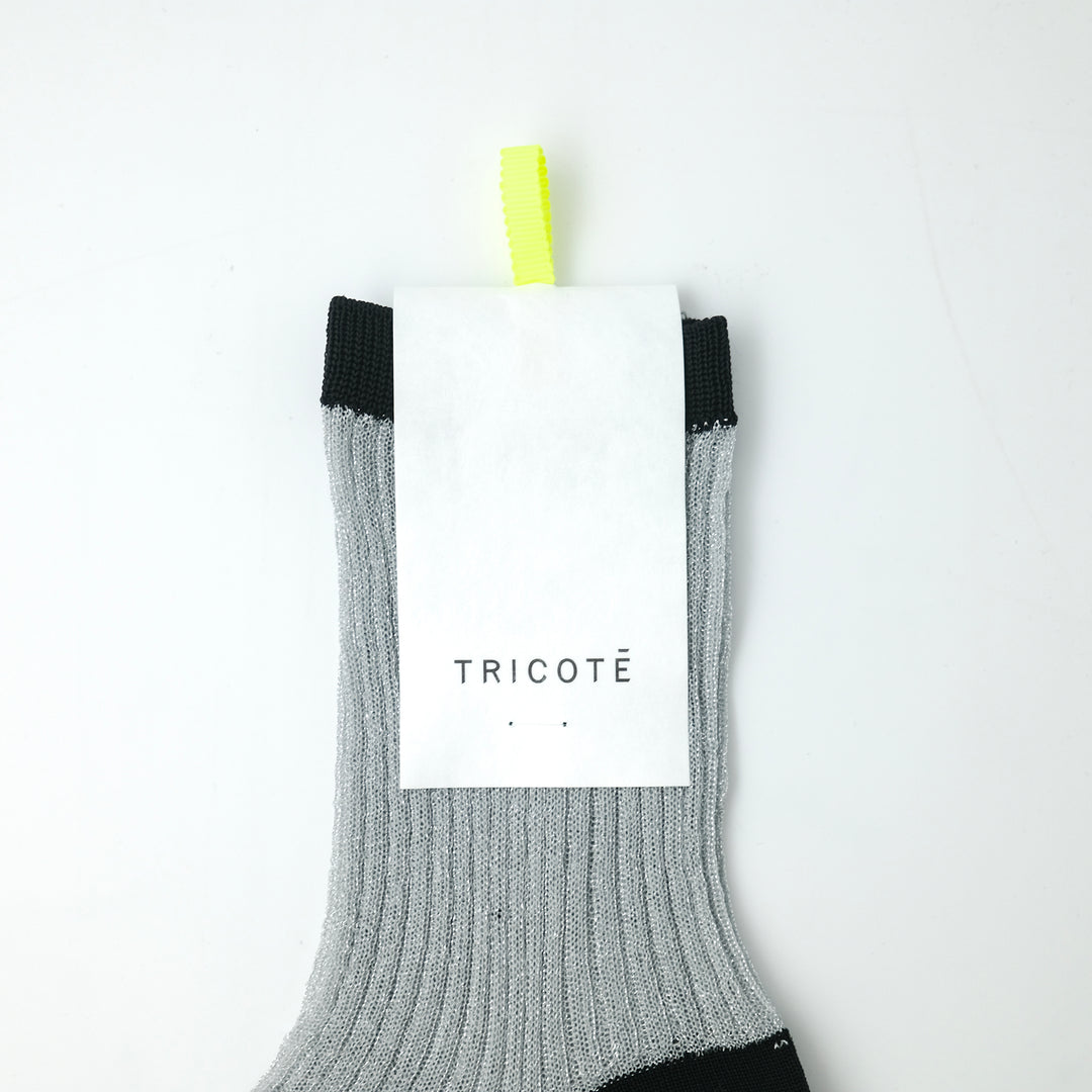 SHEER BICOLOR RIB SOCKS WHITE