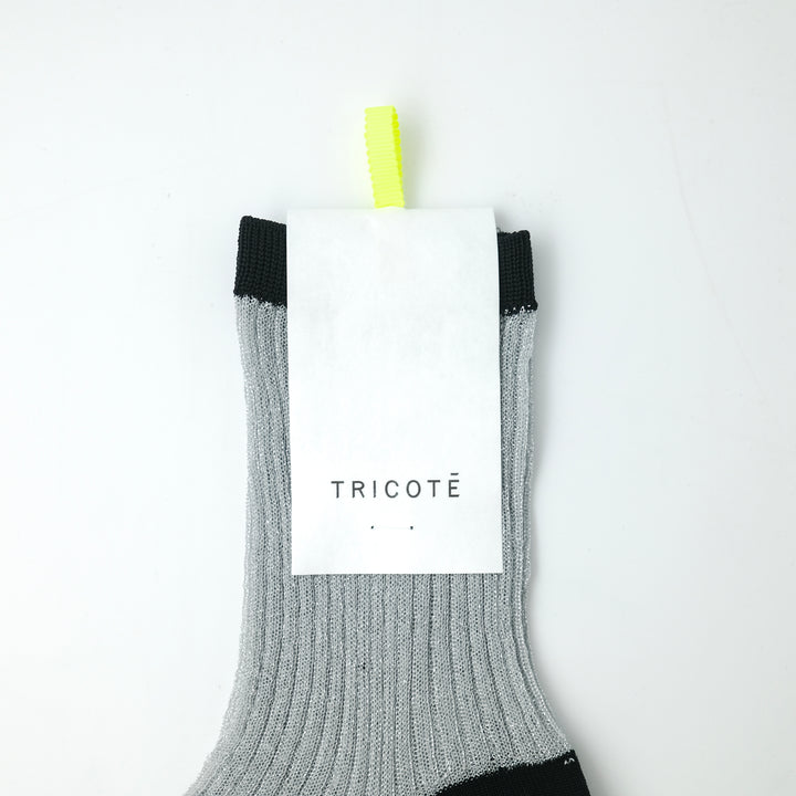SHEER BICOLOR RIB SOCKS WHITE