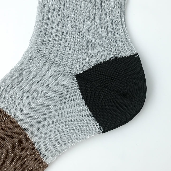 SHEER BICOLOR RIB SOCKS WHITE