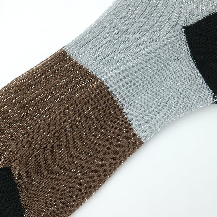 SHEER BICOLOR RIB SOCKS WHITE