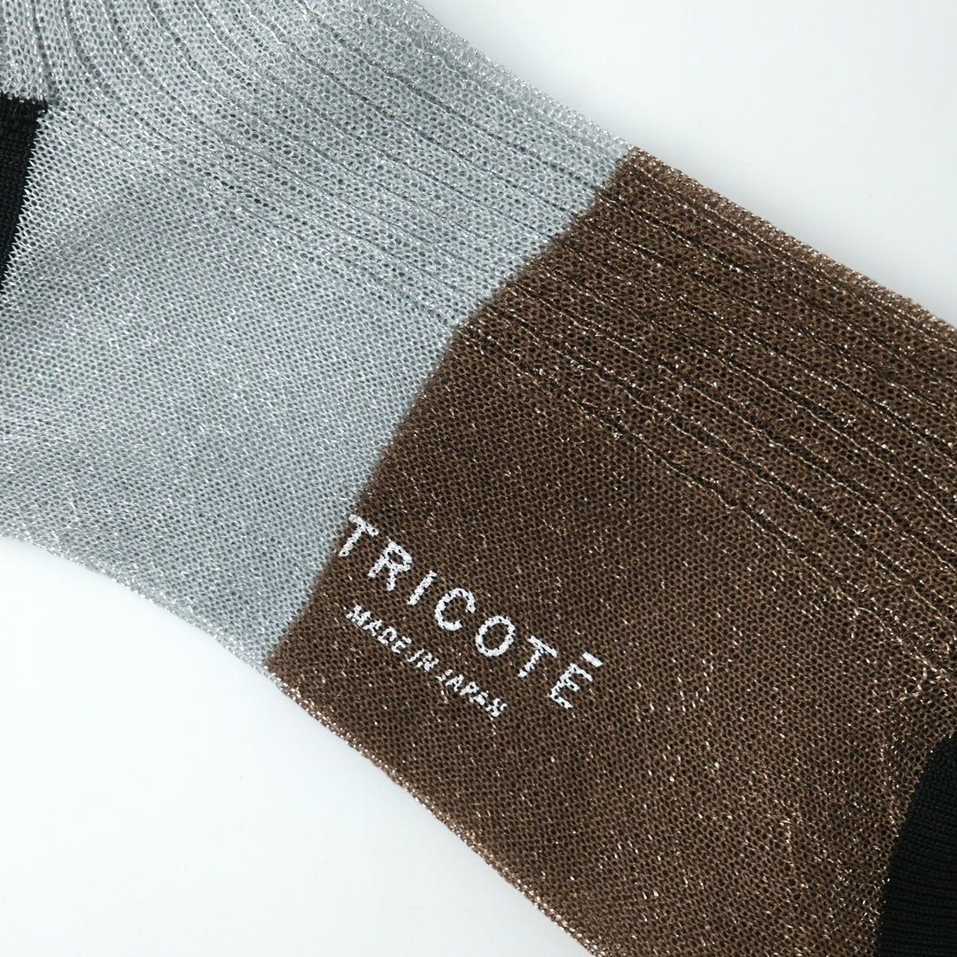 SHEER BICOLOR RIB SOCKS WHITE