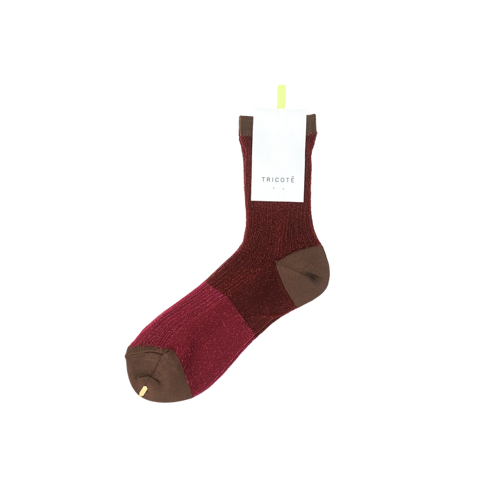 SHEER BICOLOR RIB SOCKS PINK