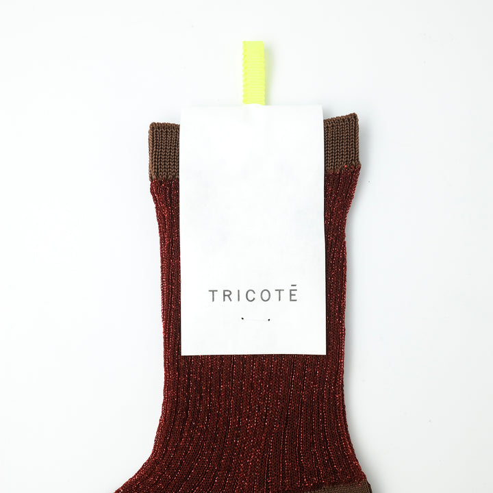 SHEER BICOLOR RIB SOCKS PINK