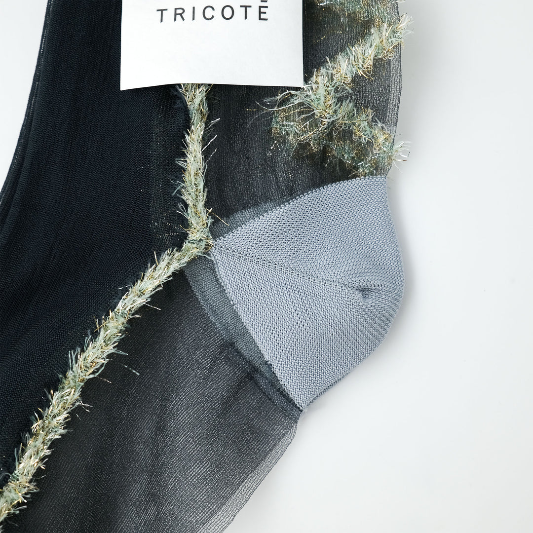SEE THROUGH DIA LINE SOCKS CHARCOAL