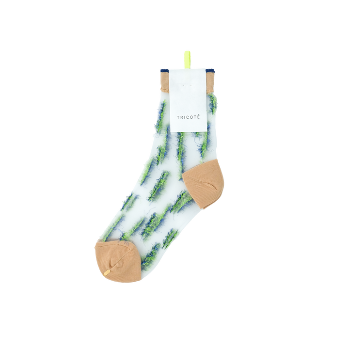 STRIPE SHAGGY SOCKS BEIGE