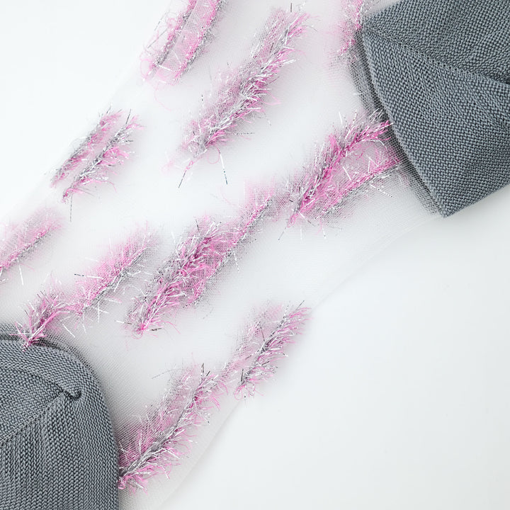 STRIPE SHAGGY SOCKS GRAY
