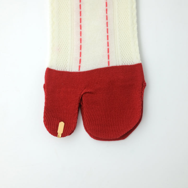 LACE PATTERN TABI SOCKS RED