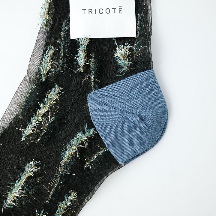 STRIPE SHAGGY SOCKS BLACK