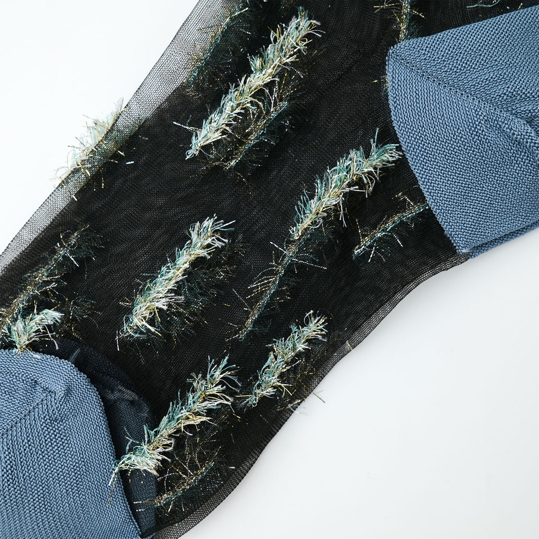 STRIPE SHAGGY SOCKS BLACK