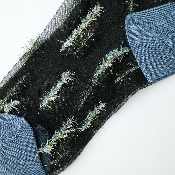 STRIPE SHAGGY SOCKS BLACK