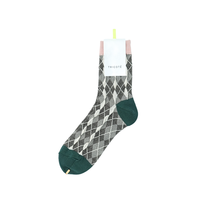 BUMPY ARGYLE SOCKS BROWN