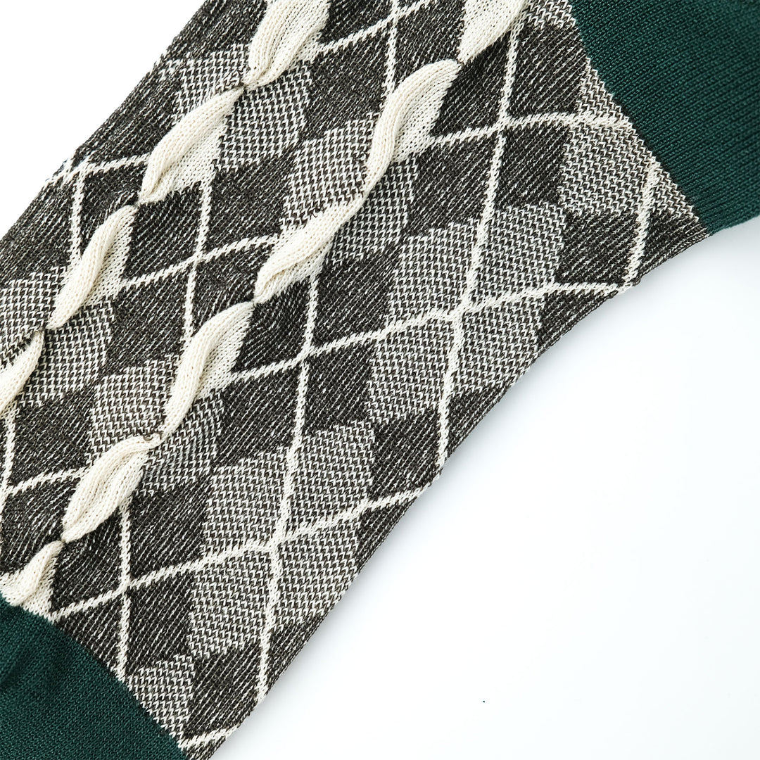 BUMPY ARGYLE SOCKS BROWN