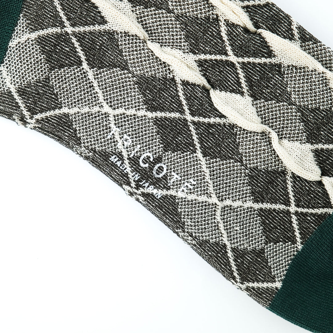 BUMPY ARGYLE SOCKS BROWN