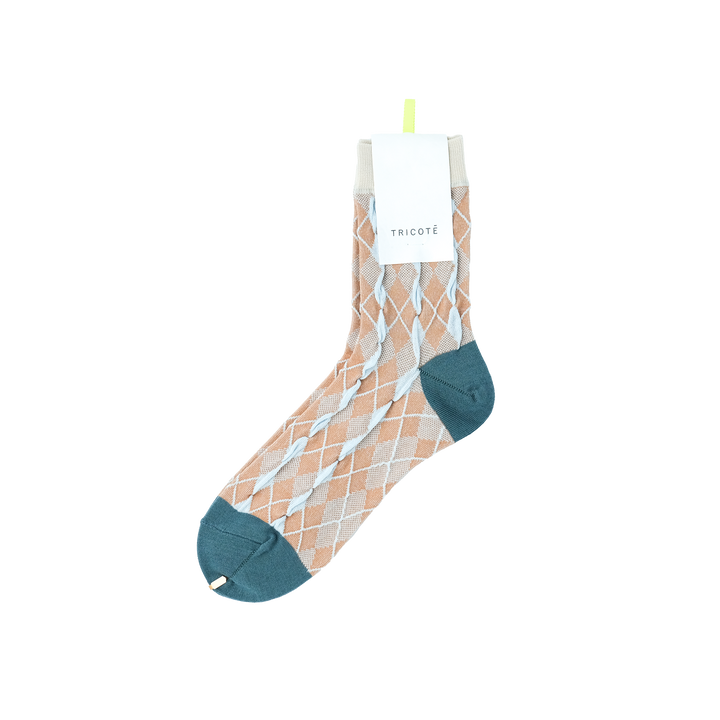 BUMPY ARGYLE SOCKS CAMEL