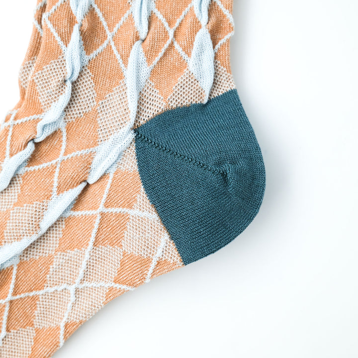 BUMPY ARGYLE SOCKS CAMEL