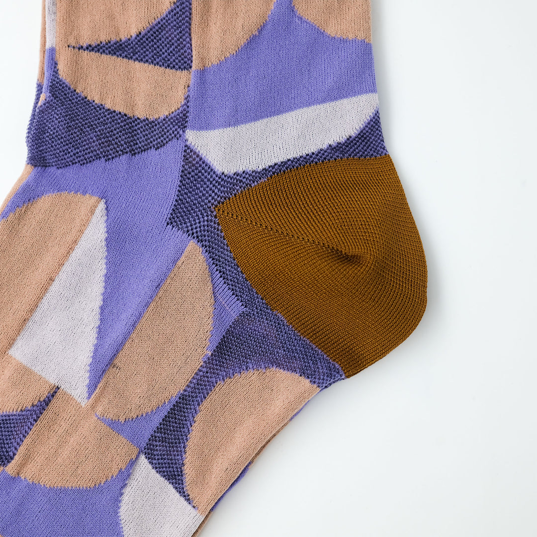 GEOMETRIC MESH SOCKS BEIGE