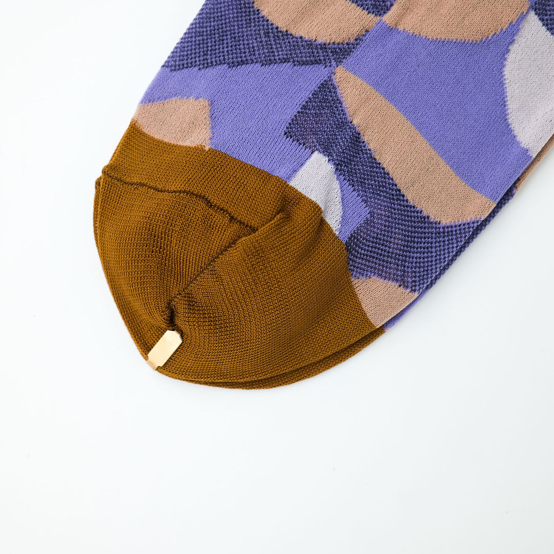 GEOMETRIC MESH SOCKS BEIGE