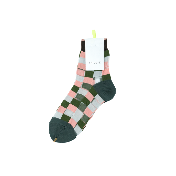 MOSAIC TILE SOCKS PINK