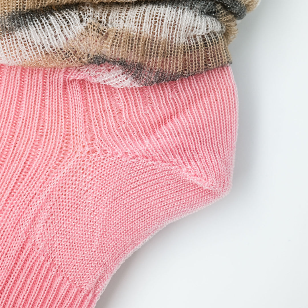 SHEER BORDER LOOSE SOCKS BEIGE