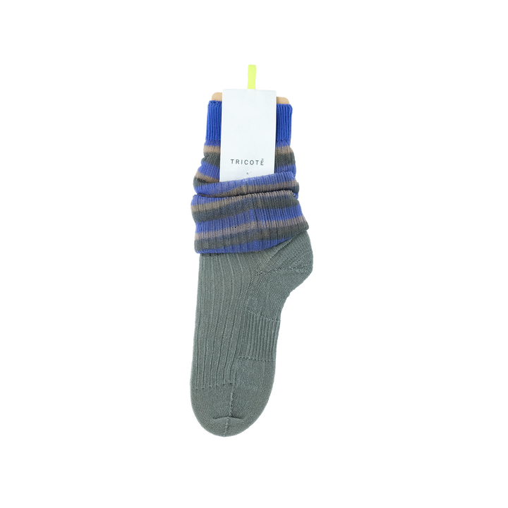 SHEER BORDER LOOSE SOCKS BLUE