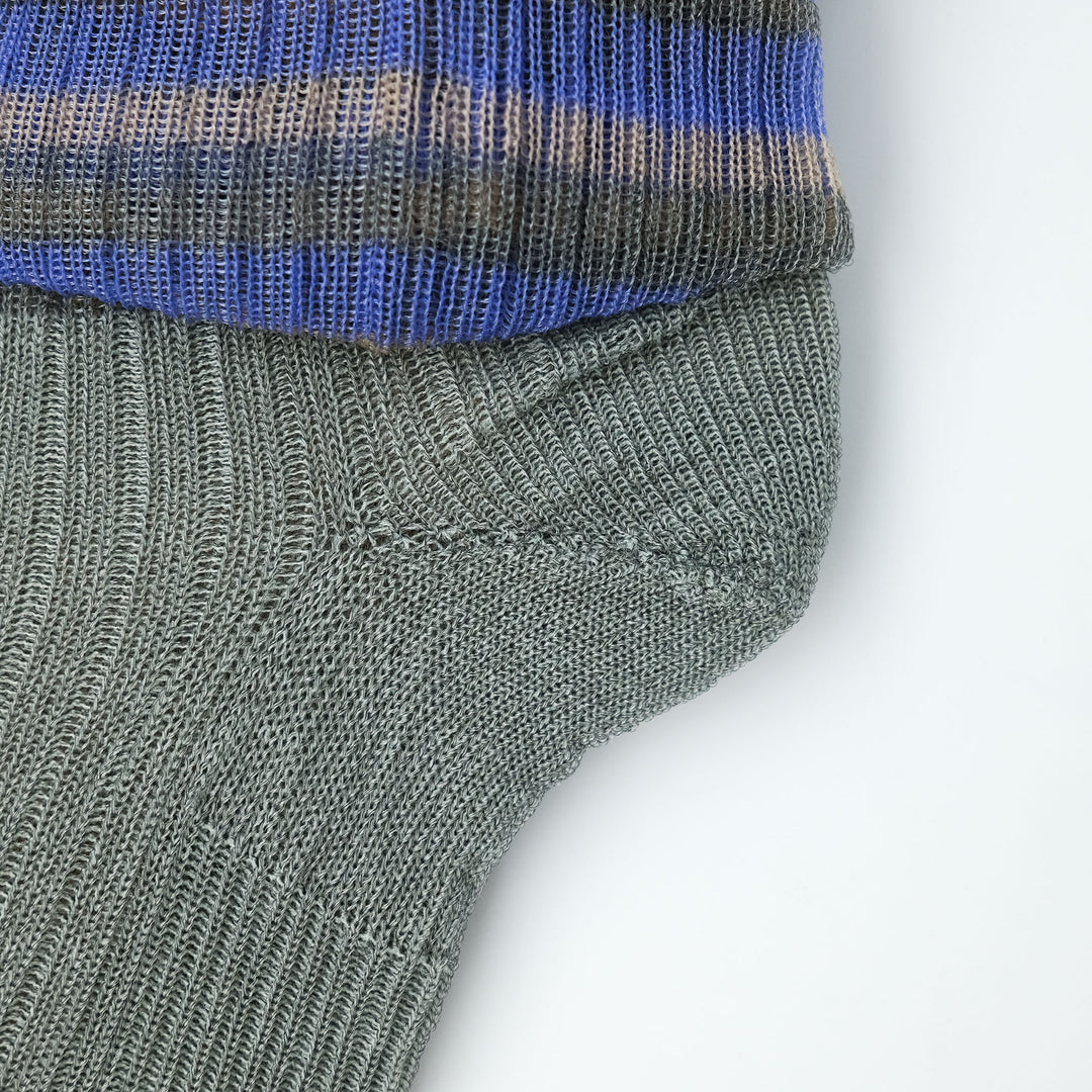 SHEER BORDER LOOSE SOCKS BLUE