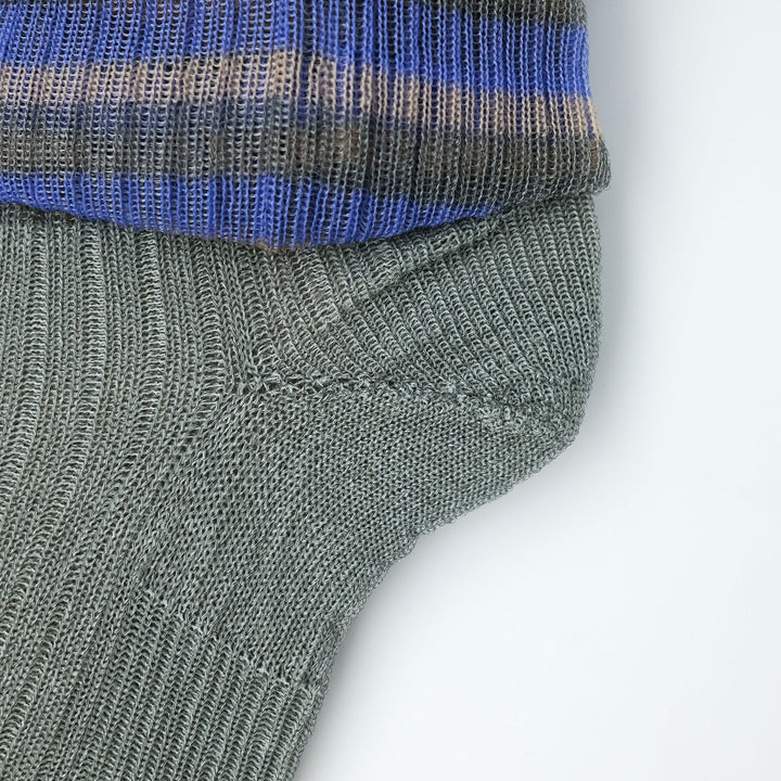 SHEER BORDER LOOSE SOCKS BLUE