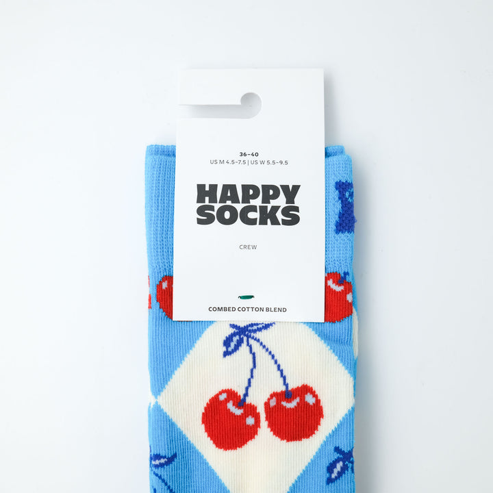 Cherry Argyle Sock TURQUOISE