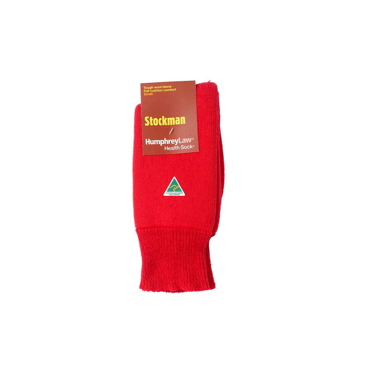 STOCKMAN 77% WOOL CUSHION HEALTH SOCK RED
