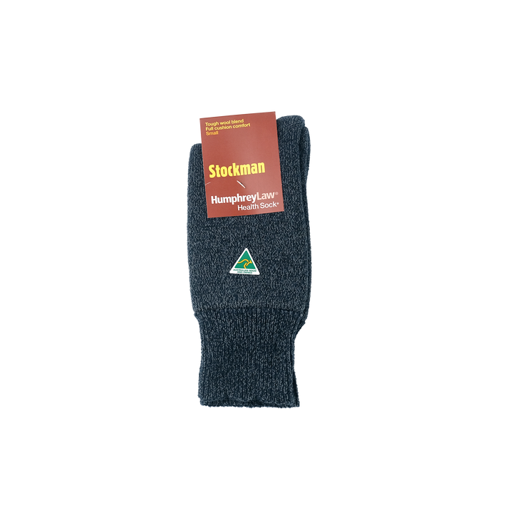 STOCKMAN 77% WOOL CUSHION HEALTH SOCK DARK/ LIGHT GREY