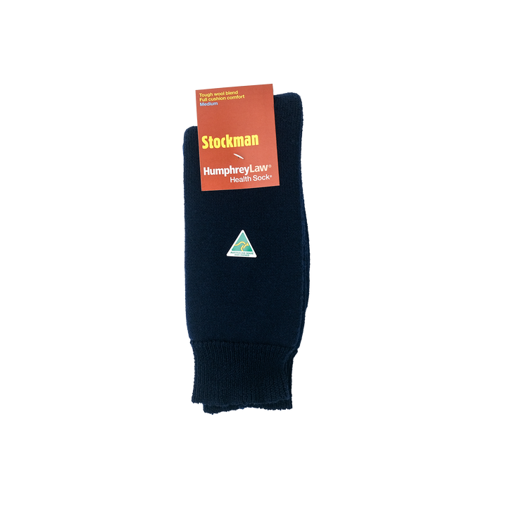 STOCKMAN 77% WOOL CUSHION HEALTH SOCK NAVY