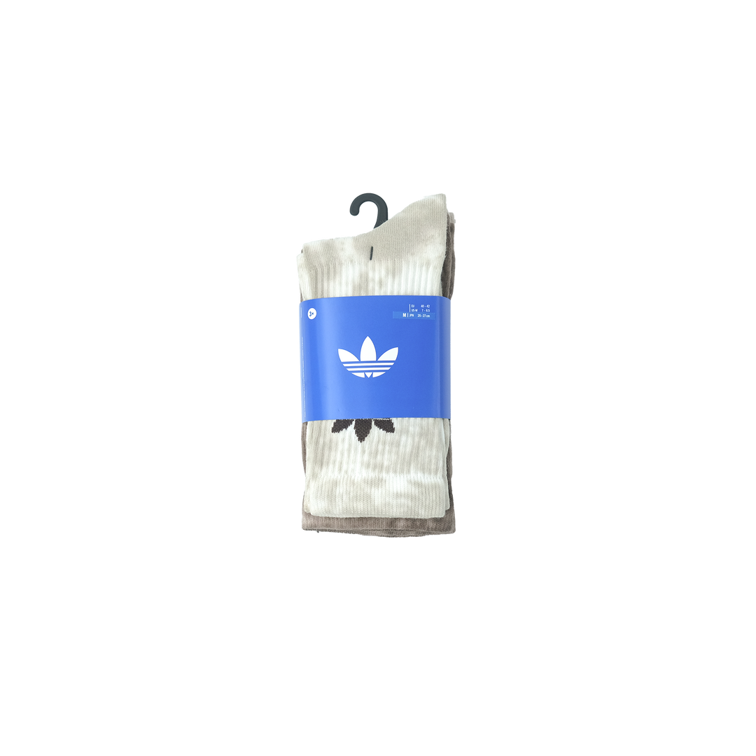 adidas Originals TIE DYE CREW SOCKS 3 PAIRS OFF WHITE / WONDER BEIGE / DARK BROWN