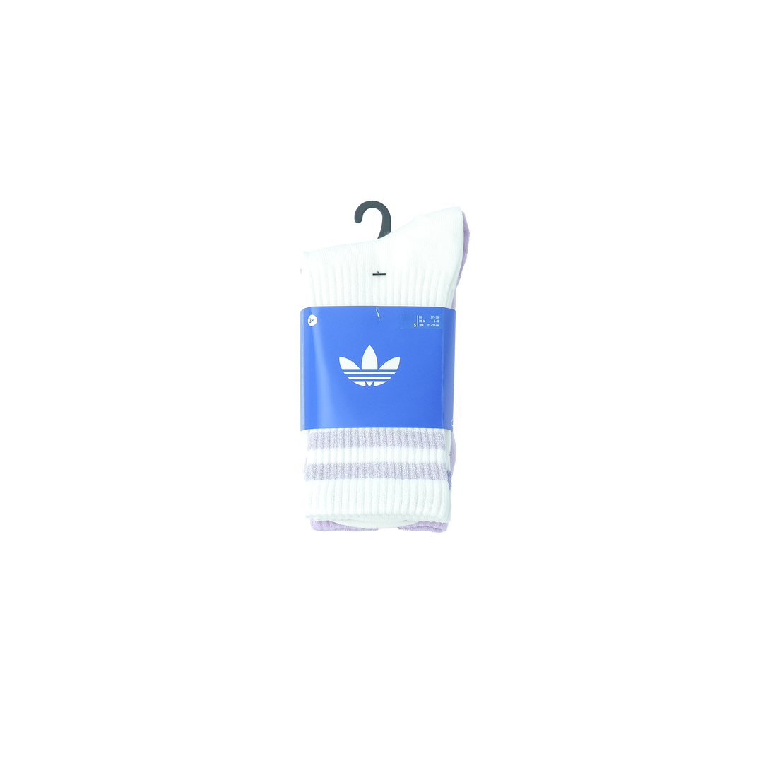 adidas Originals GLITTER TREFOIL CREW SOCK 3 PAIR PACK WHITE/ ICE LAVENDER