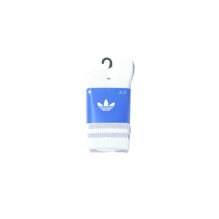 adidas Originals GLITTER TREFOIL CREW SOCK 3 PAIR PACK WHITE/ ICE LAVENDER